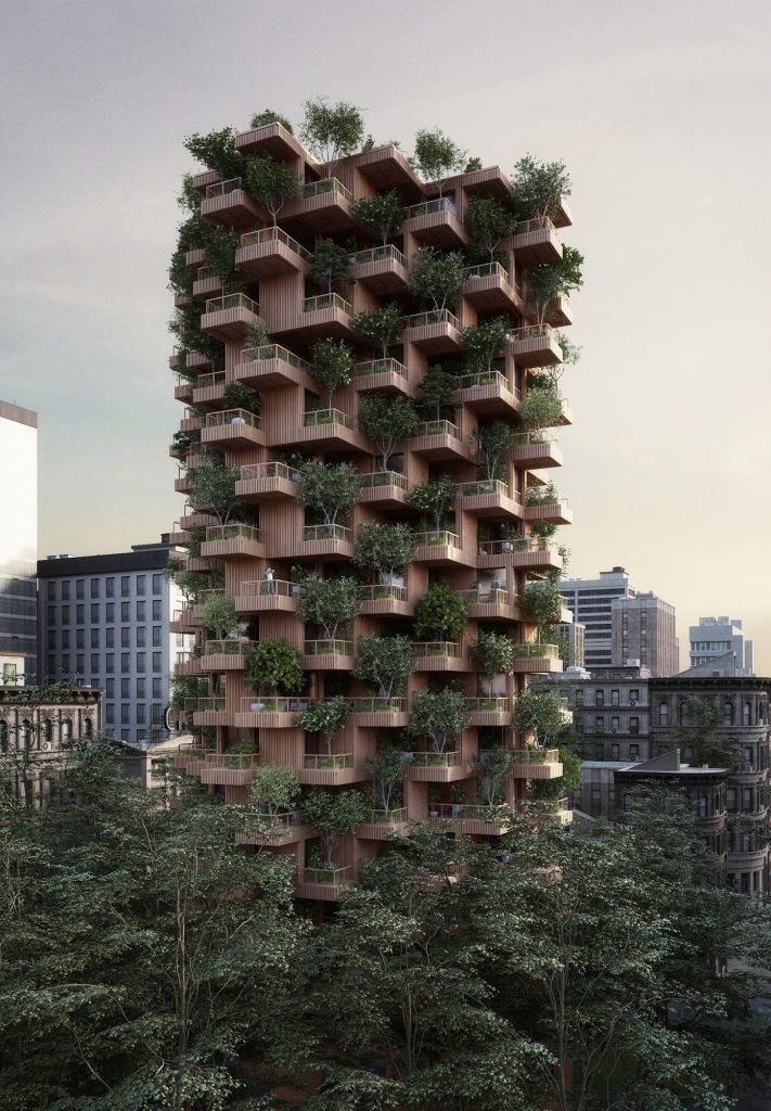 image tree tower es una propuesta hecha completamente de madera laminada en cruz propuesta en toronto 2017 08 19