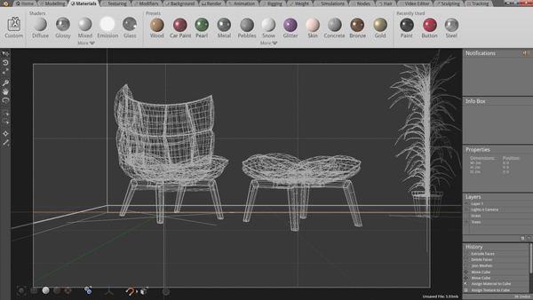 Circulo cocina futuro Modele 3D y renderice sus diseños usted mismo y gratis - Forestal Maderero